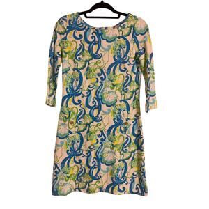 Lilly Pulitzer Charlene Dress XS Green Blue Floral Design NWOT